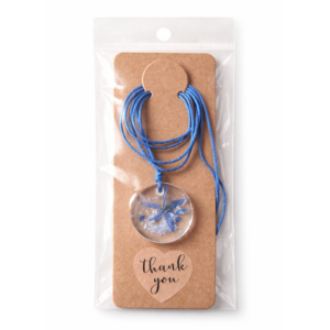 Wisiorek z żywymi kwiatami okrągły